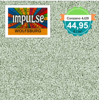 Vorwerk Teppichboden Conzano 4J29 grün – Quadratformat, Teppichboden in frischem Grünton für natürliche Wohnräume, nur 44,95 €